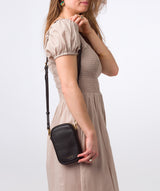 Pure Luxuries Marylebone Collection Bags: 'Alaina' Black Nappa Leather Cross Body Phone Bag