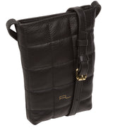 Pure Luxuries Marylebone Collection Bags: 'Elouise' Black Nappa Leather Cross Body Phone Bag