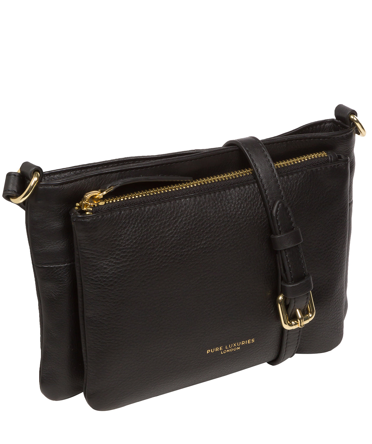 Pure Luxuries Marylebone Collection Bags: 'Jess' Black Nappa Leather Cross Body Bag
