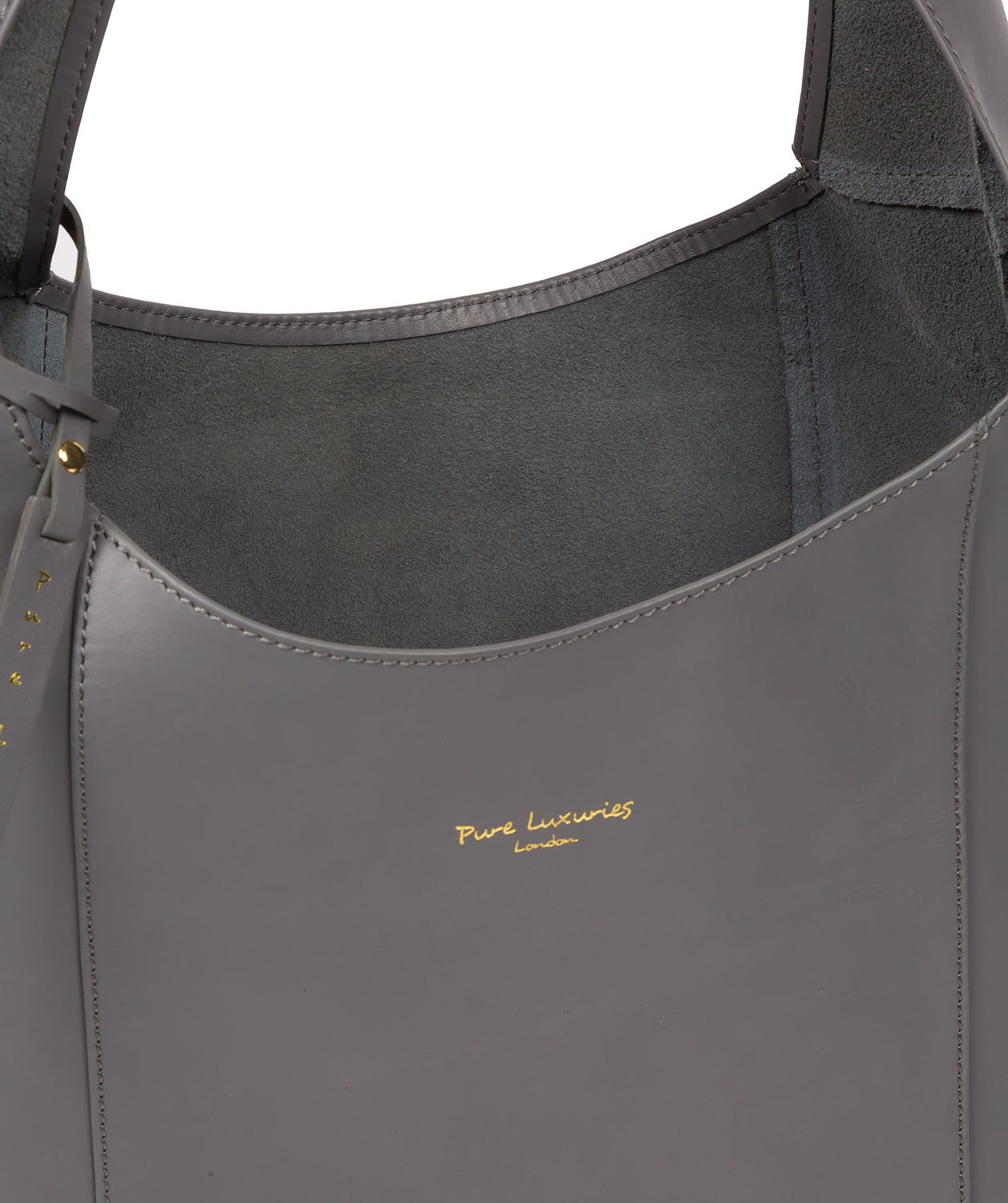 Pure Luxuries Eco Collection Bags: 'Nina' French Grey Leather Shoulder Bag