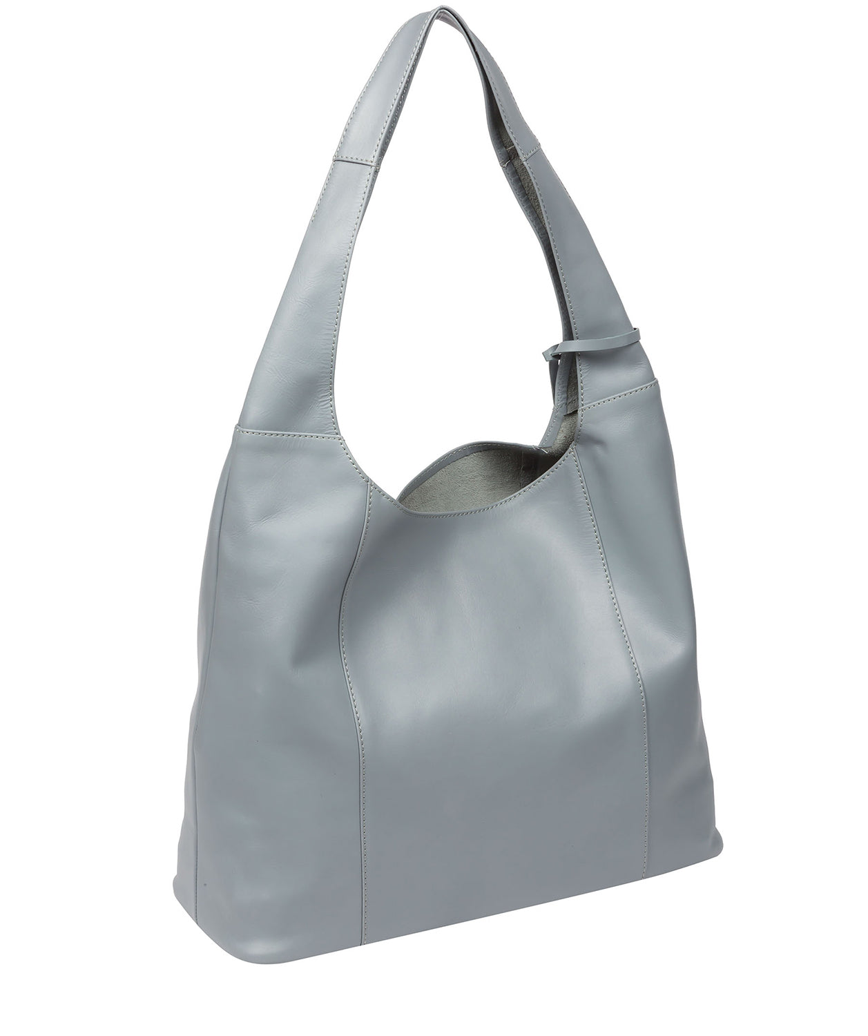 Pure Luxuries Eco Collection Bags: 'Nina' Hazy Blue Leather Shoulder Bag