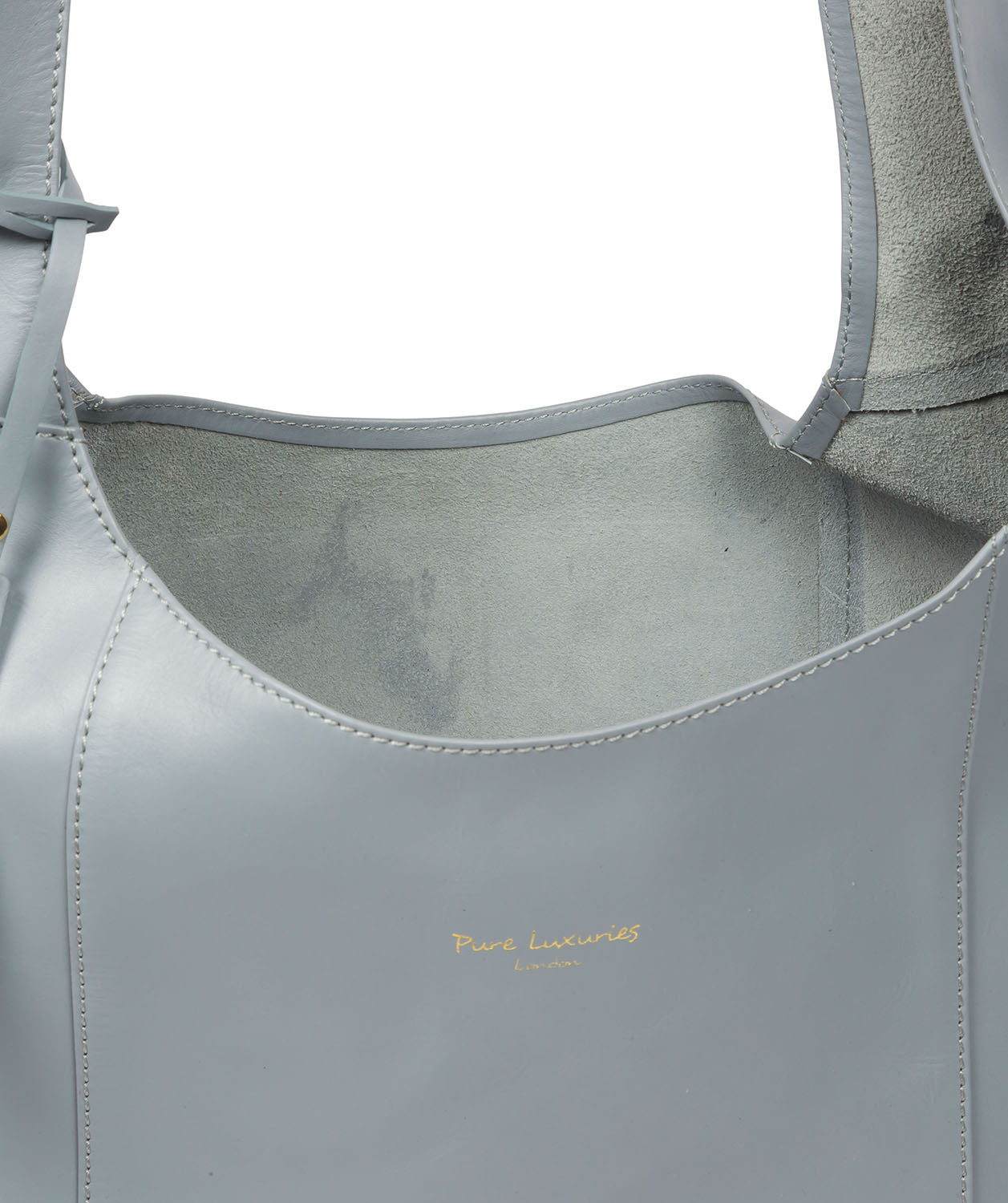 Pure Luxuries Eco Collection Bags: 'Nina' Hazy Blue Leather Shoulder Bag