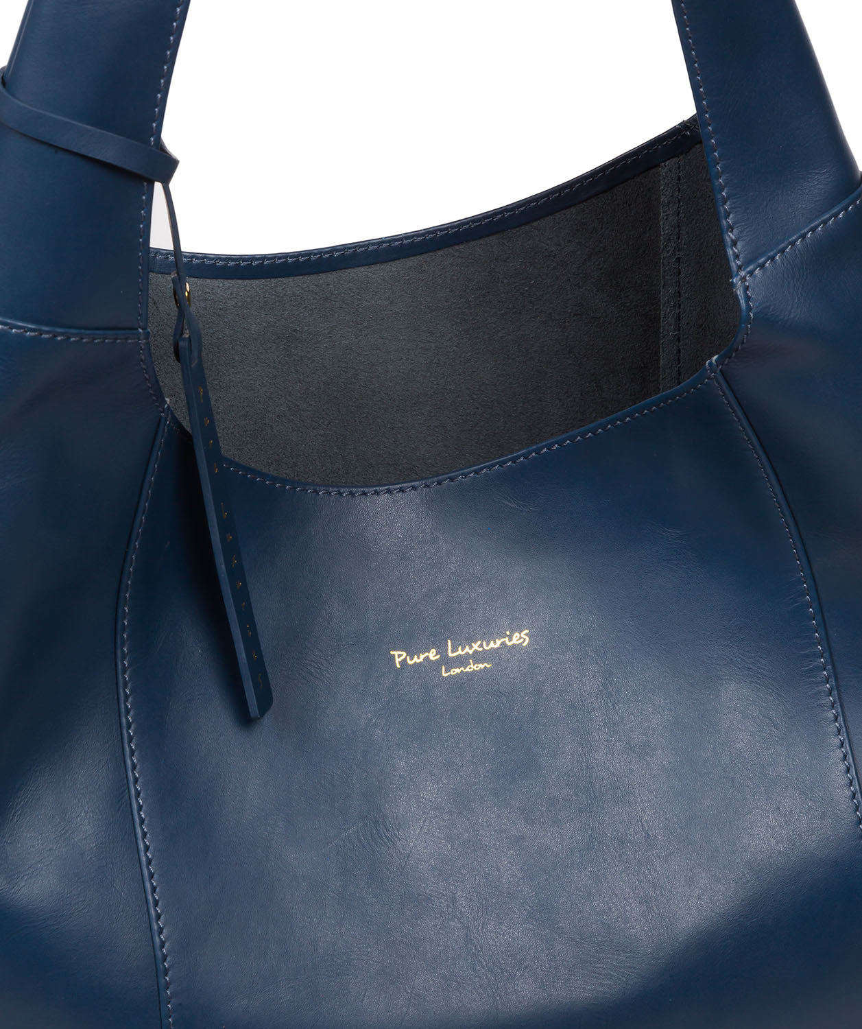 Pure Luxuries Eco Collection Bags: 'Nina' True Blue Leather Shoulder Bag