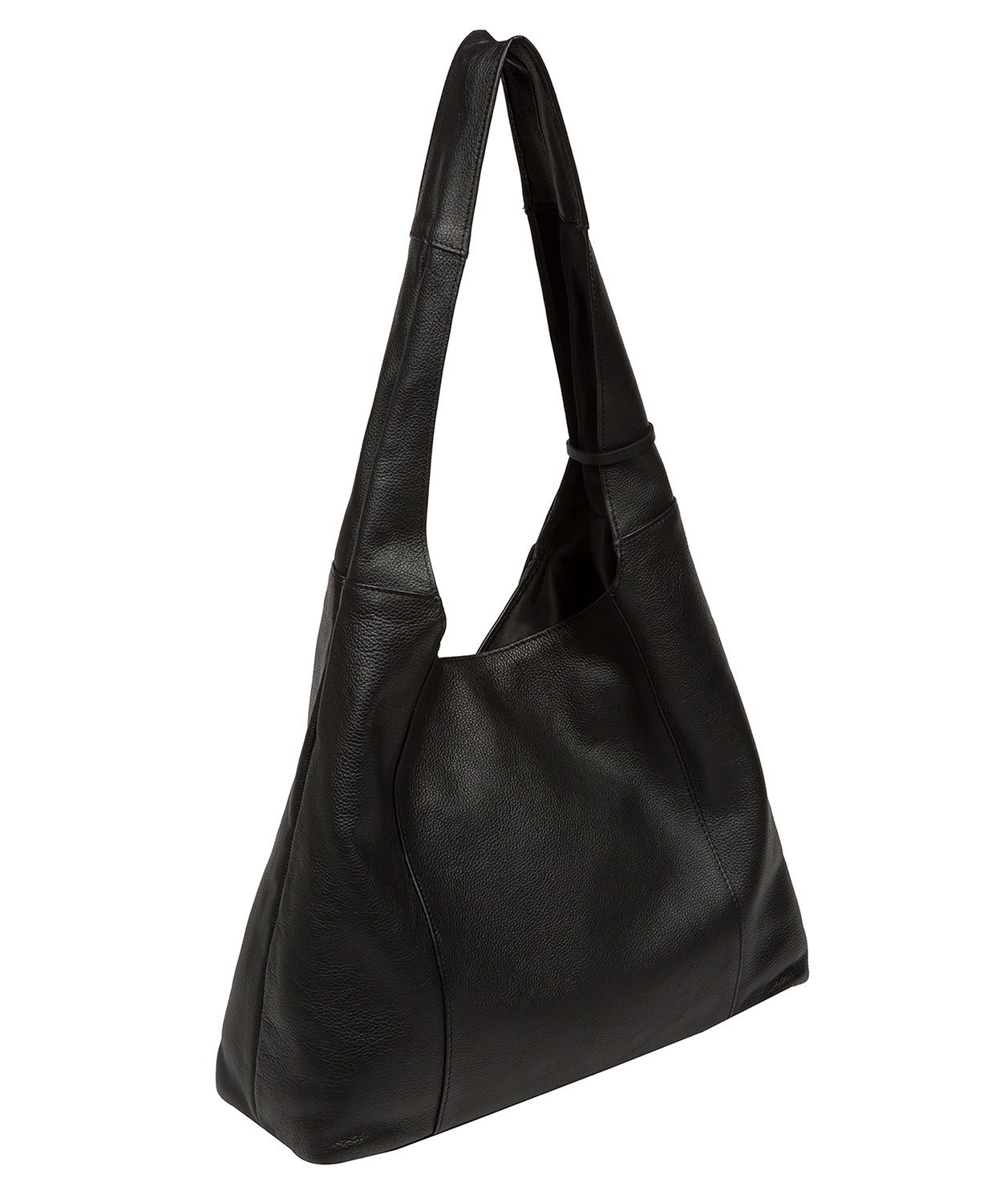 'Nina' Black Leather Shoulder Bag