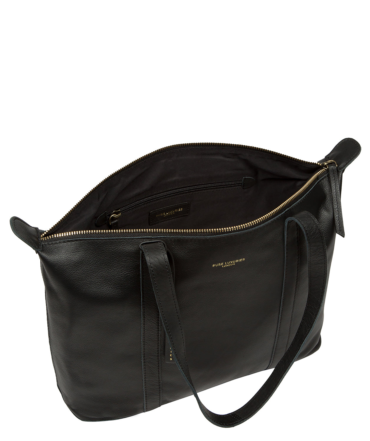 'Alcester' Black Leather Tote Bag