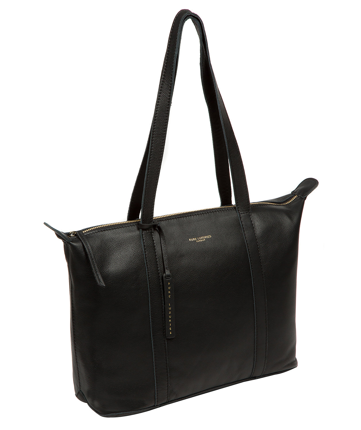 'Alcester' Black Leather Tote Bag