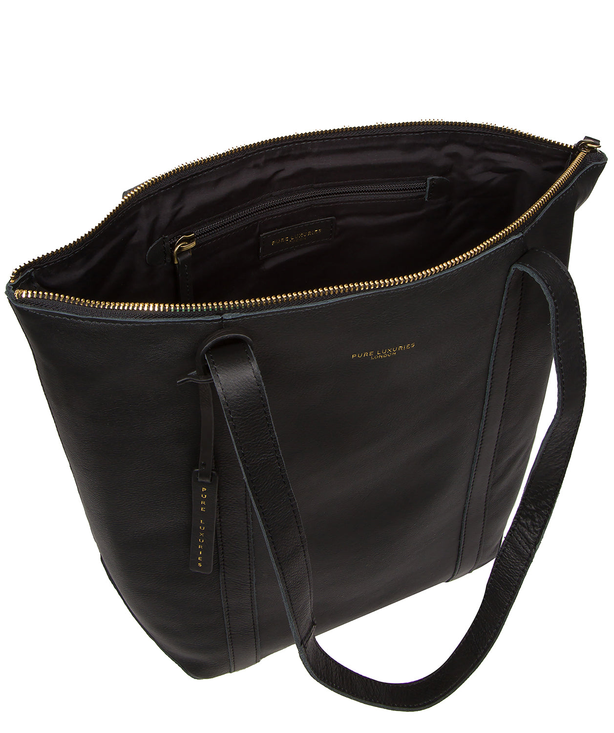 'Banbury' Black Leather Tote Bag