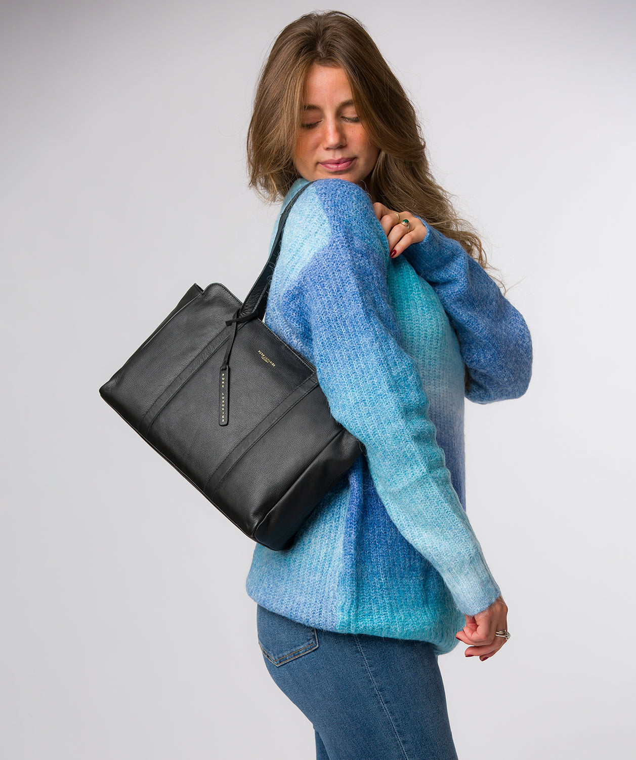 'Olney' Black Leather Handbag