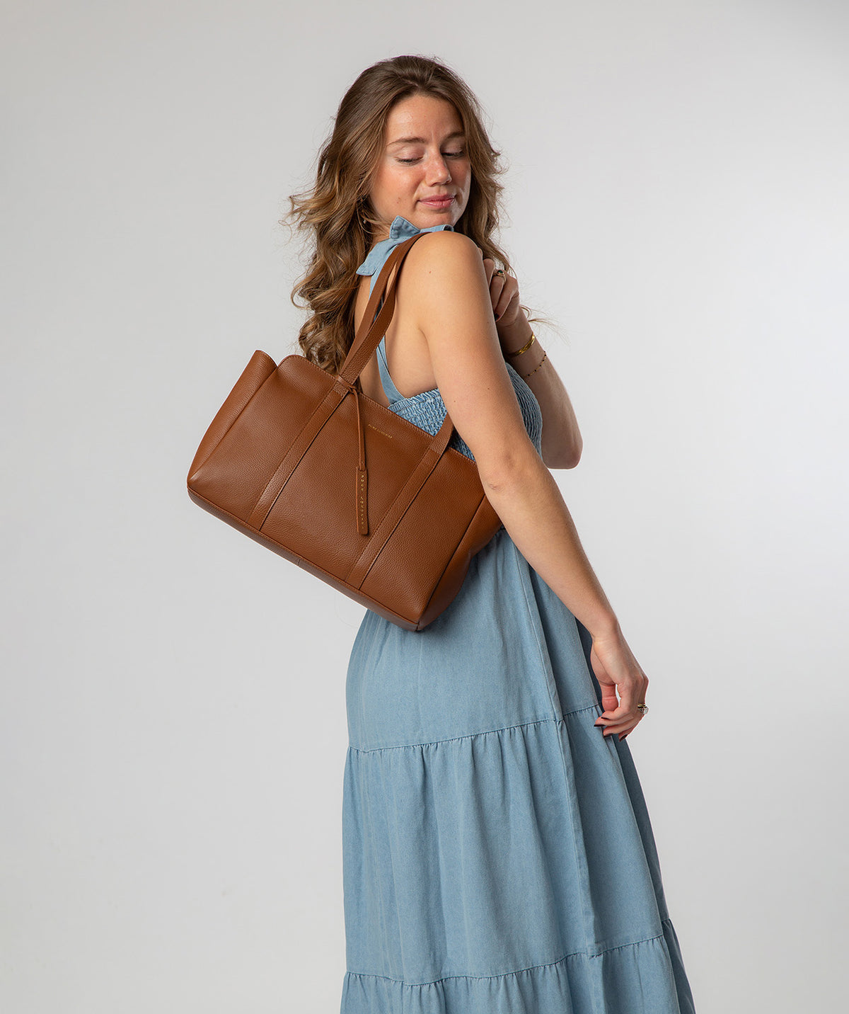 'Olney' Tan Leather Handbag