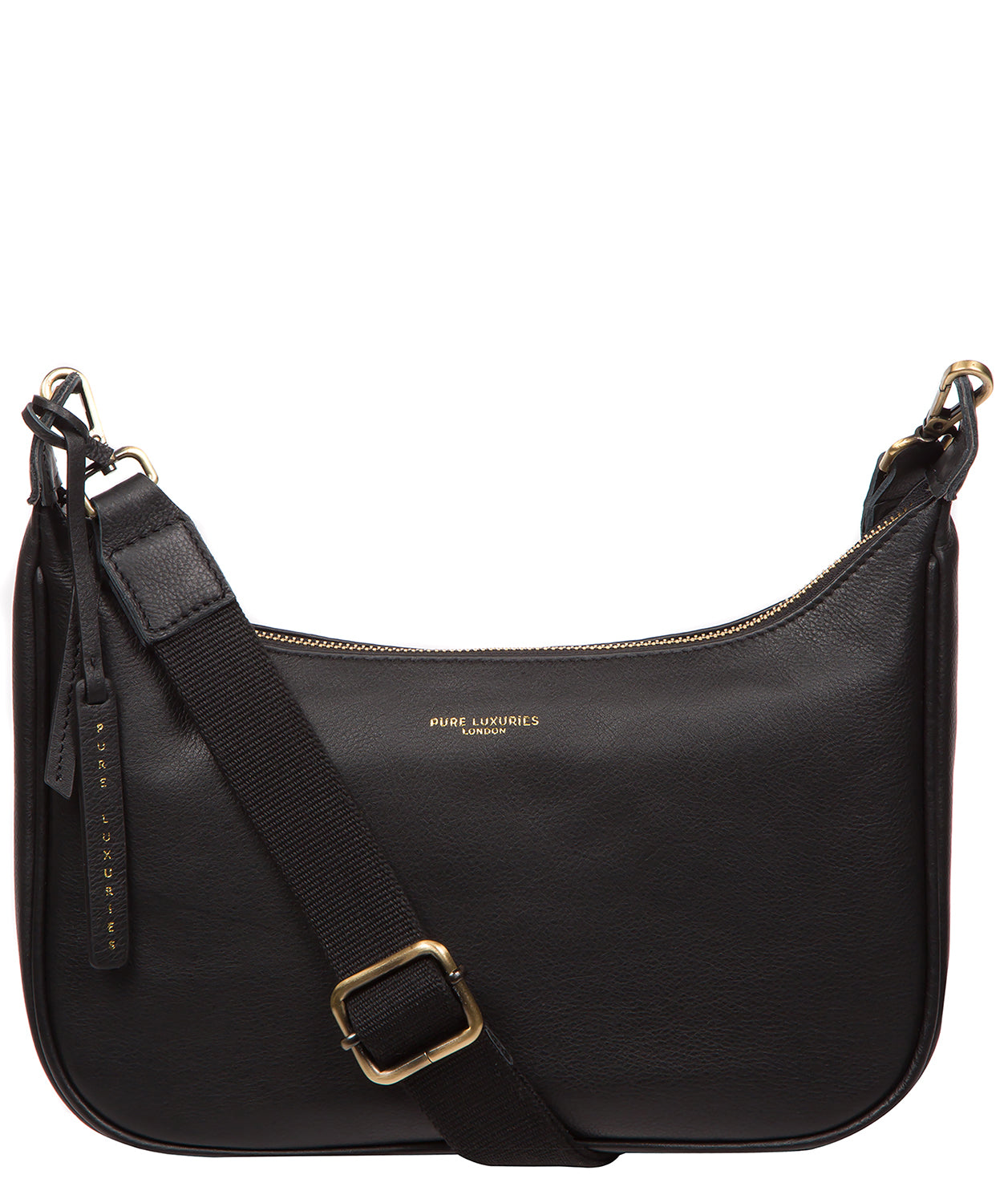 'Lancaster' Black Leather Cross Body Bag