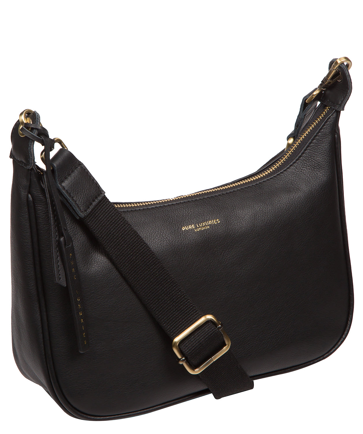 'Lancaster' Black Leather Cross Body Bag