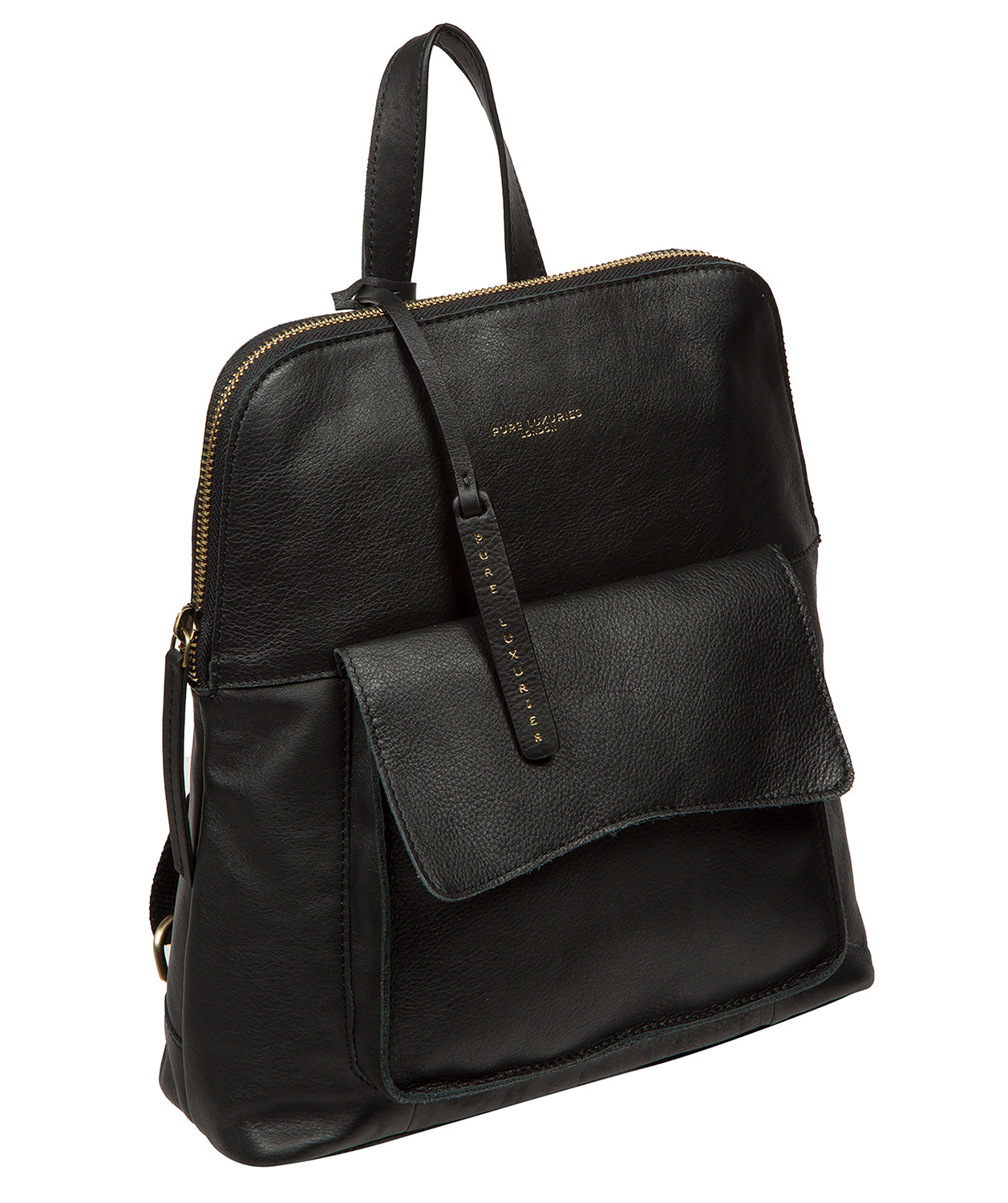 'Harrogate' Black Leather Backpack