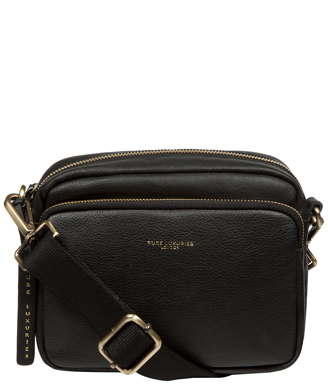 'Froome' Black Leather Cross Body Bag