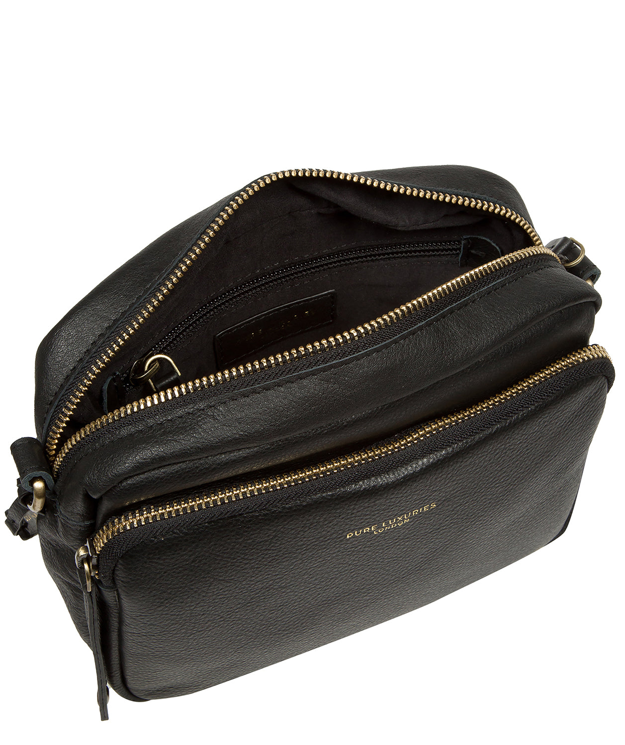 'Froome' Black Leather Cross Body Bag