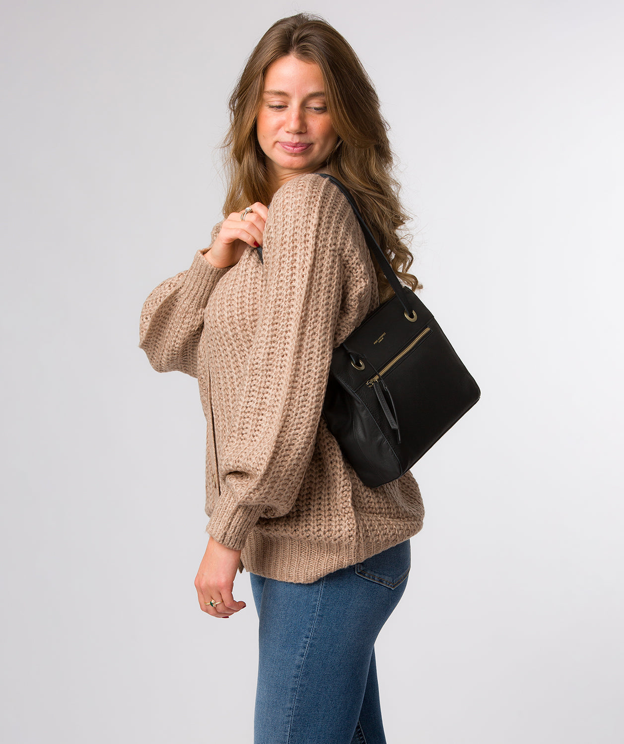 'Stratford' Black Leather Handbag