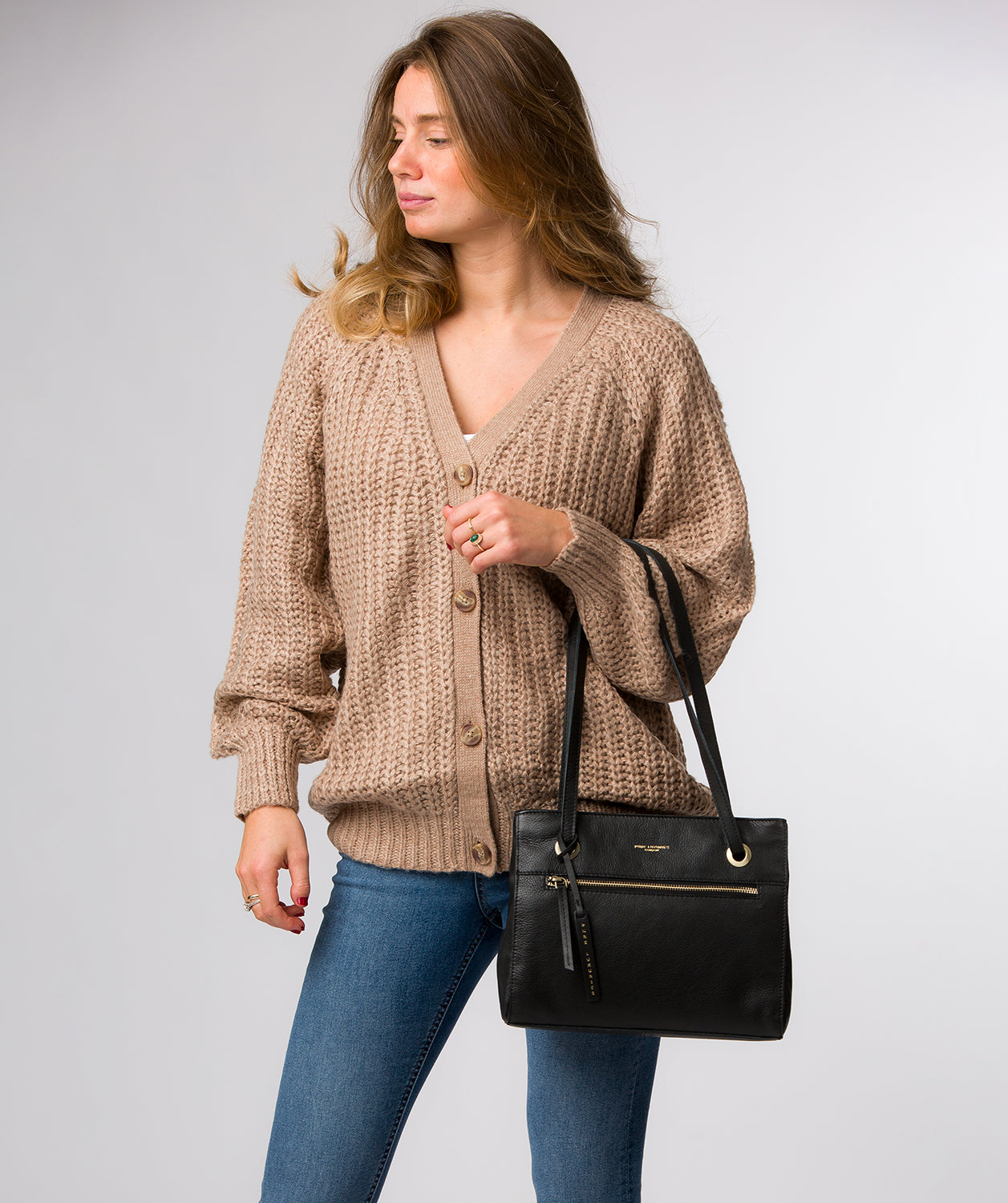 'Stratford' Black Leather Handbag