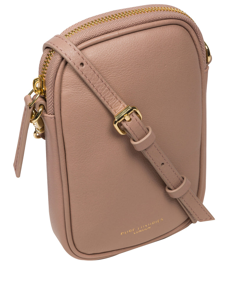 Pure Luxuries Marylebone Collection Bags: 'Alaina' Blush Pink Nappa Leather Cross Body Phone Bag