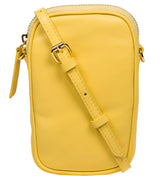 Pure Luxuries Marylebone Collection Bags: 'Alaina' Lemon Drop Nappa Leather Cross Body Phone Bag