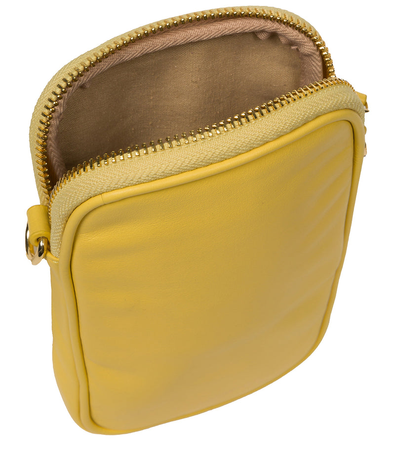 Pure Luxuries Marylebone Collection Bags: 'Alaina' Lemon Drop Nappa Leather Cross Body Phone Bag