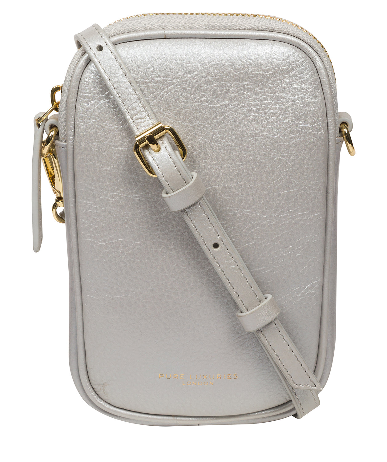 Silver Leather Crossbody Bag 'Alaina' by Pure Luxuries