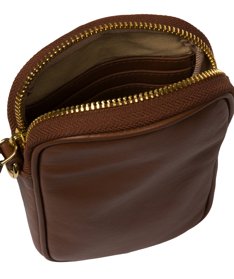 Pure Luxuries Marylebone Collection Bags: 'Alania' Tan Nappa Leather Cross Body Phone Bag