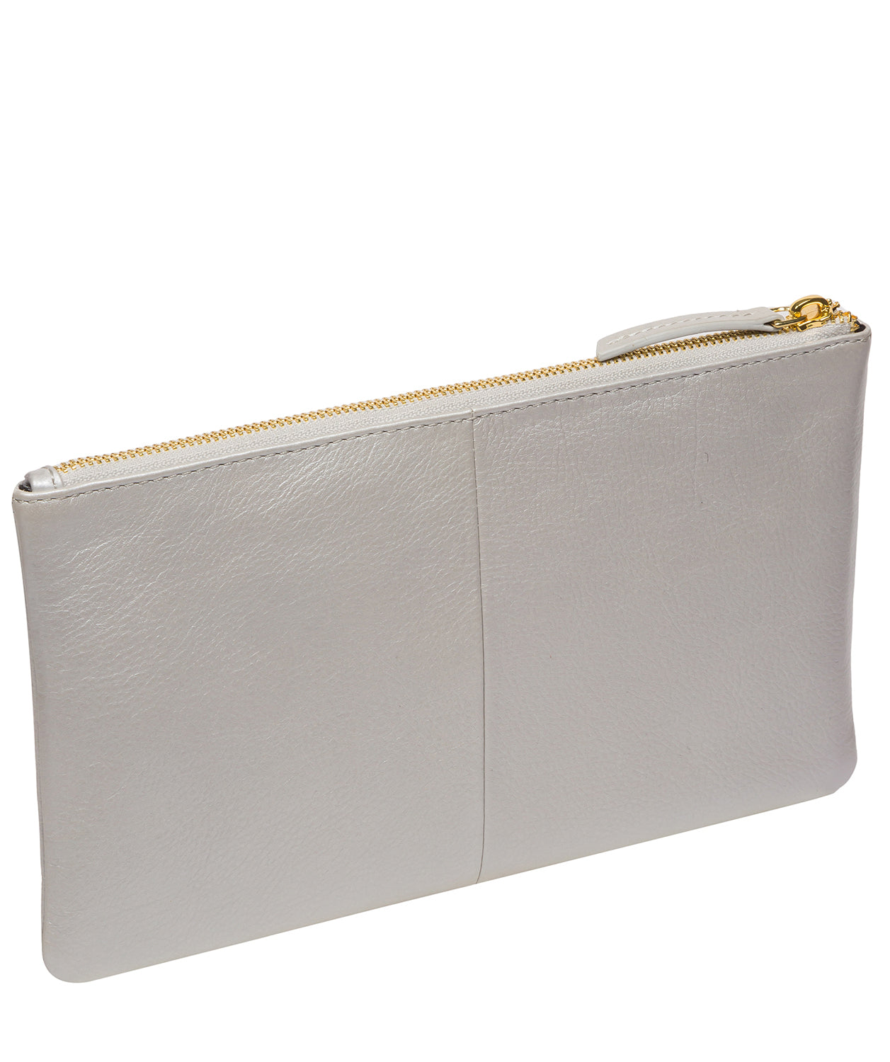 Pure Luxuries Couture Collection Bags: 'Wilmslow' Metallic Silver Leather Clutch Bag