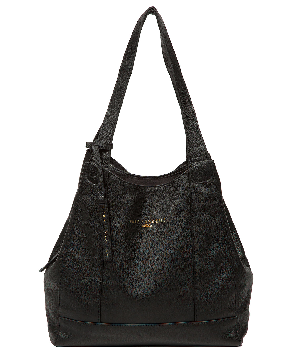 Black Leather Handbag 'Colette' by Pure Luxuries