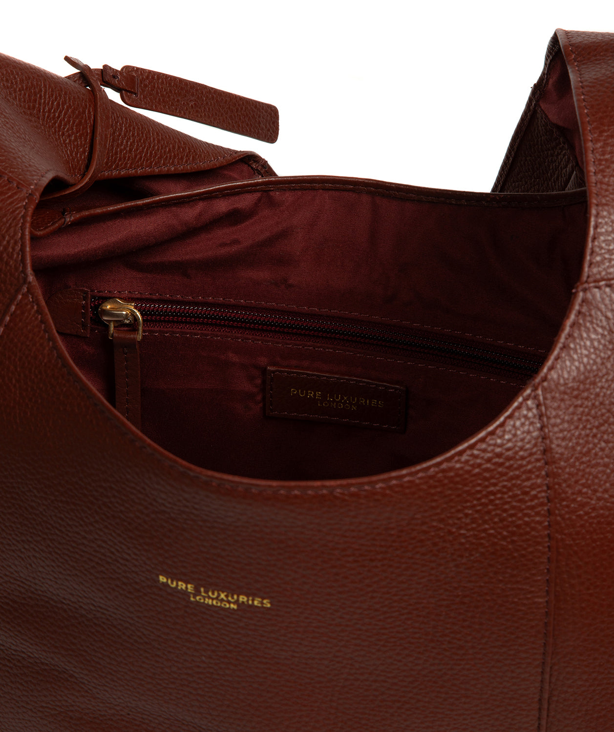 'Nina' Chestnut Leather Shoulder Bag