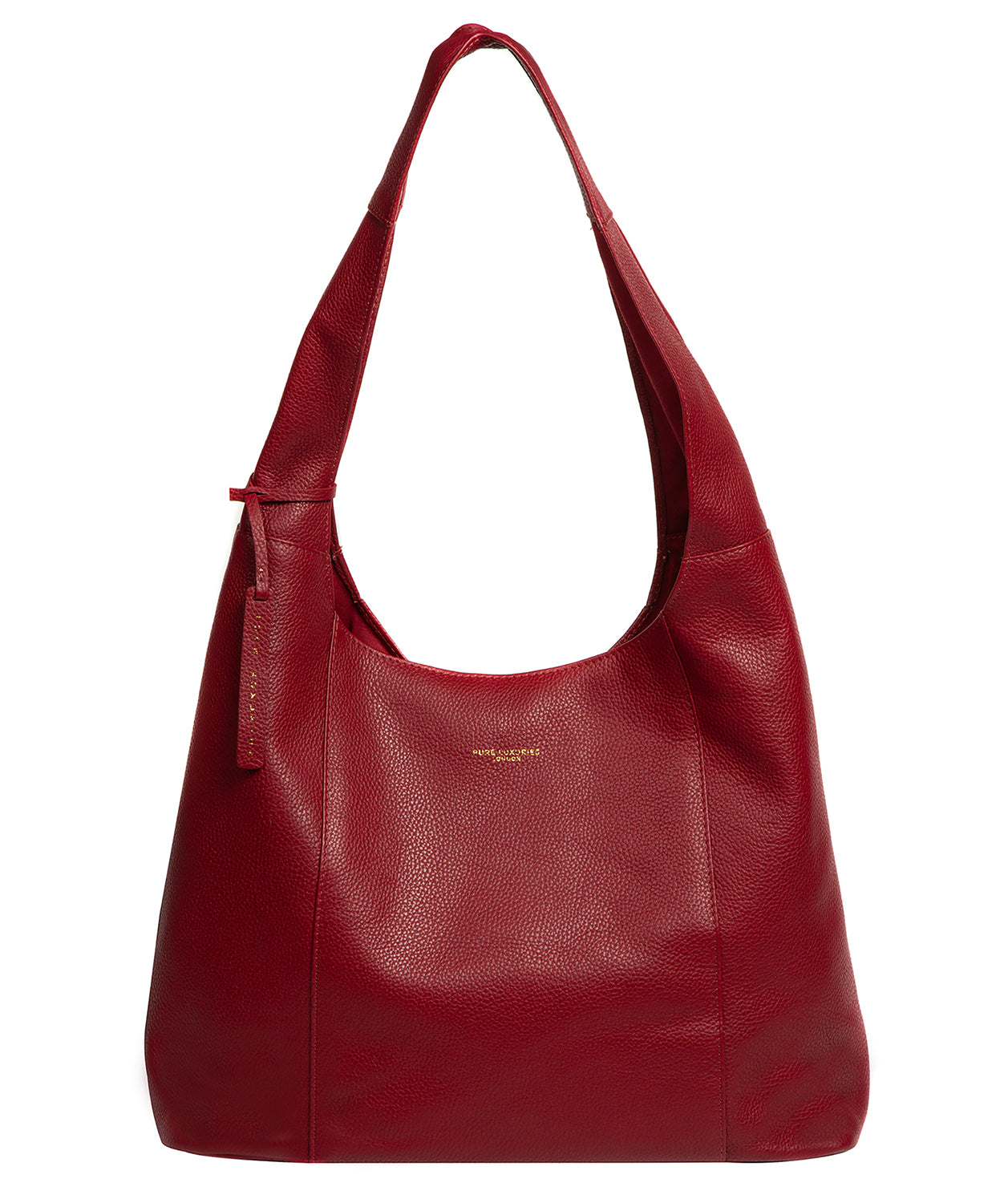 'Nina' Darkest Red Leather Shoulder Bag