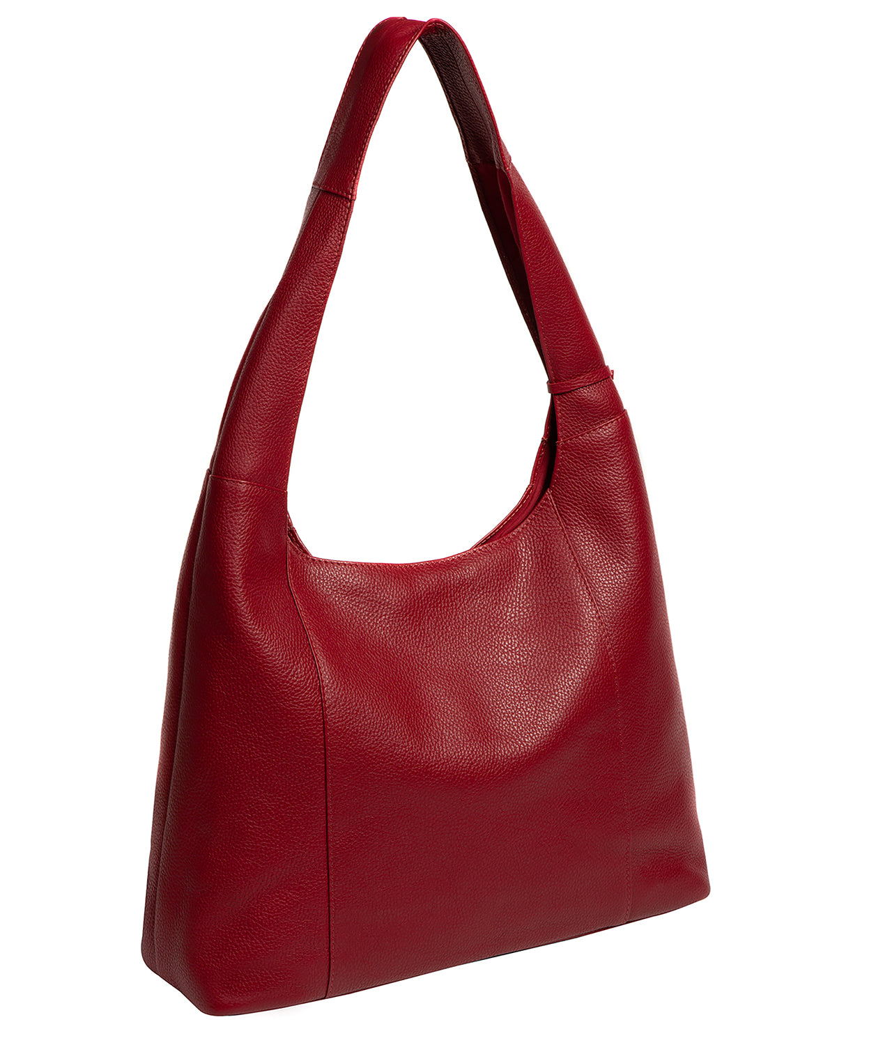 'Nina' Darkest Red Leather Shoulder Bag