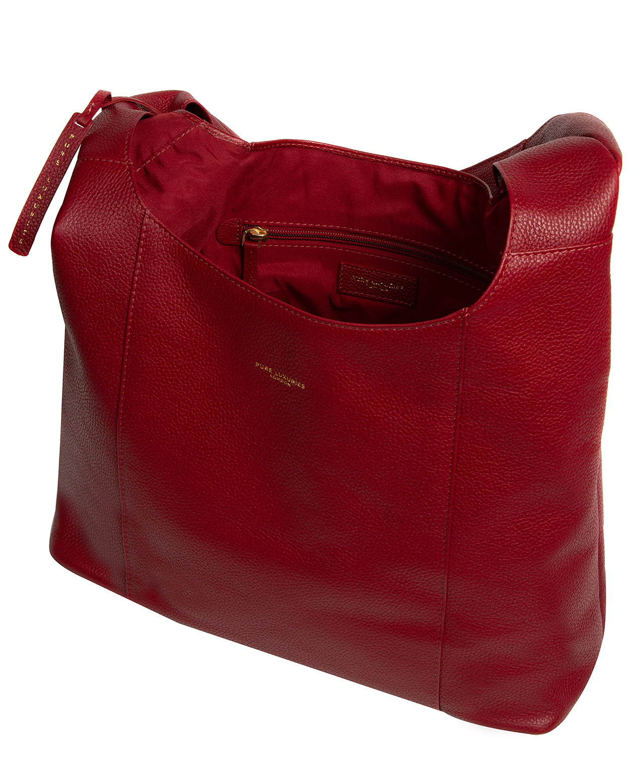 'Nina' Darkest Red Leather Shoulder Bag