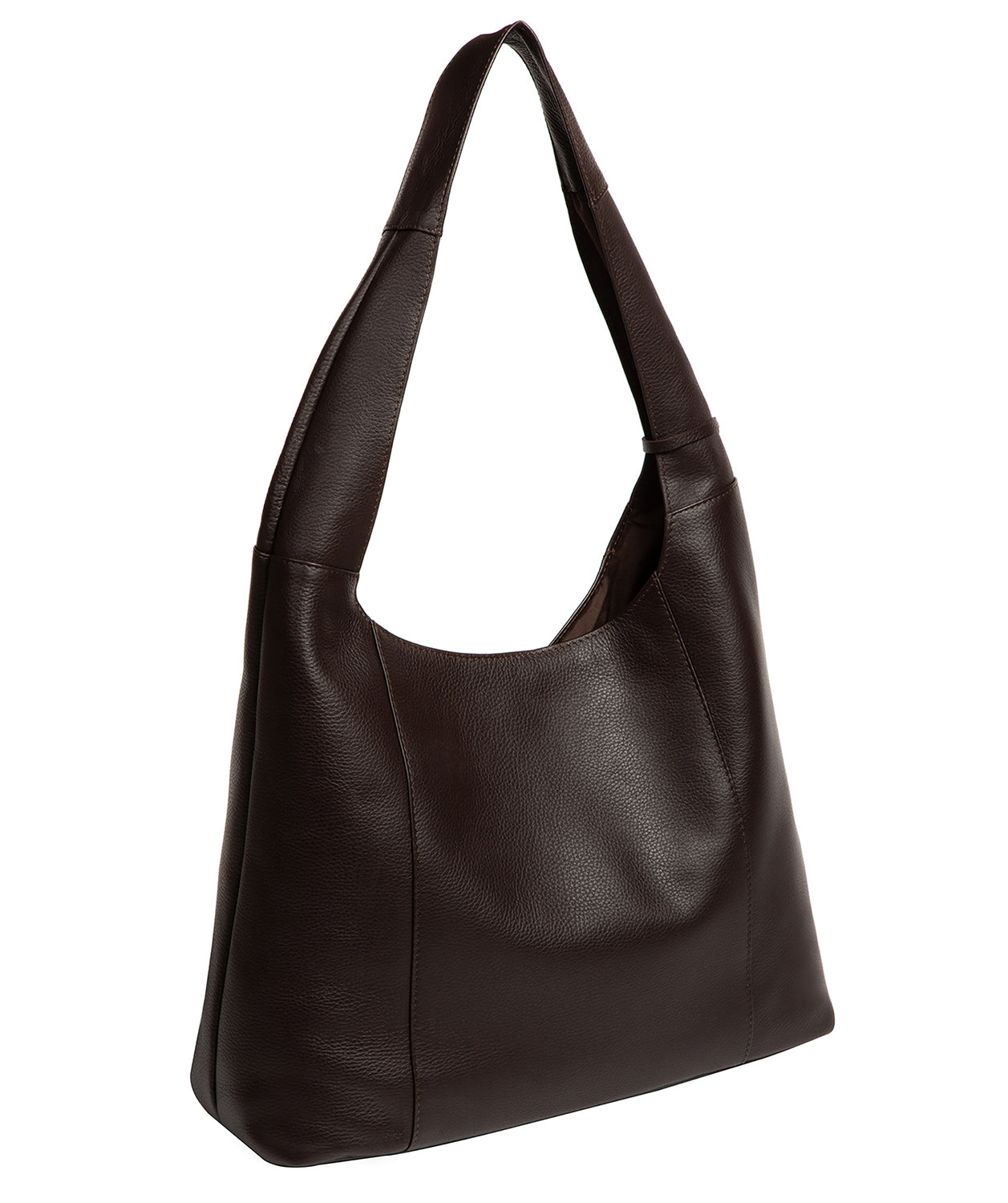 'Nina' Espresso Leather Shoulder Bag