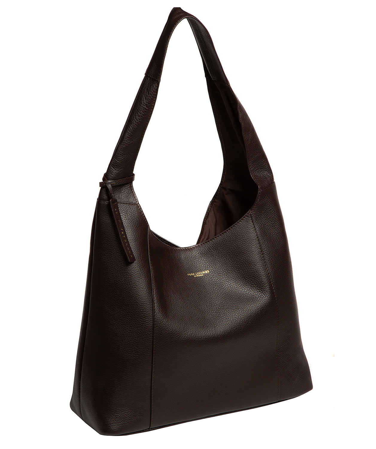 'Nina' Espresso Leather Shoulder Bag