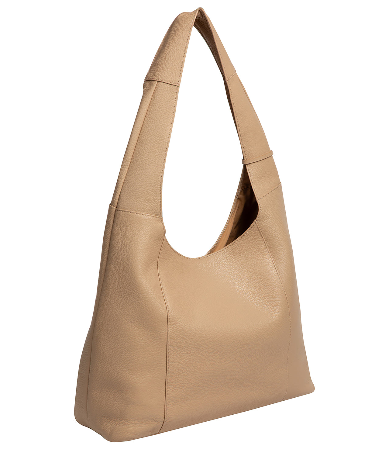 'Nina' Latte Leather Shoulder Bag