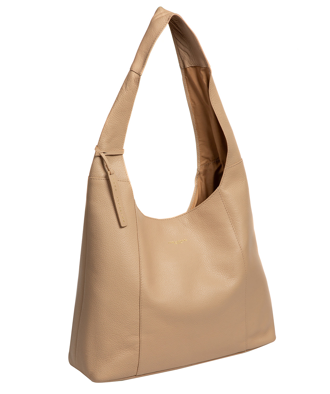 'Nina' Latte Leather Shoulder Bag