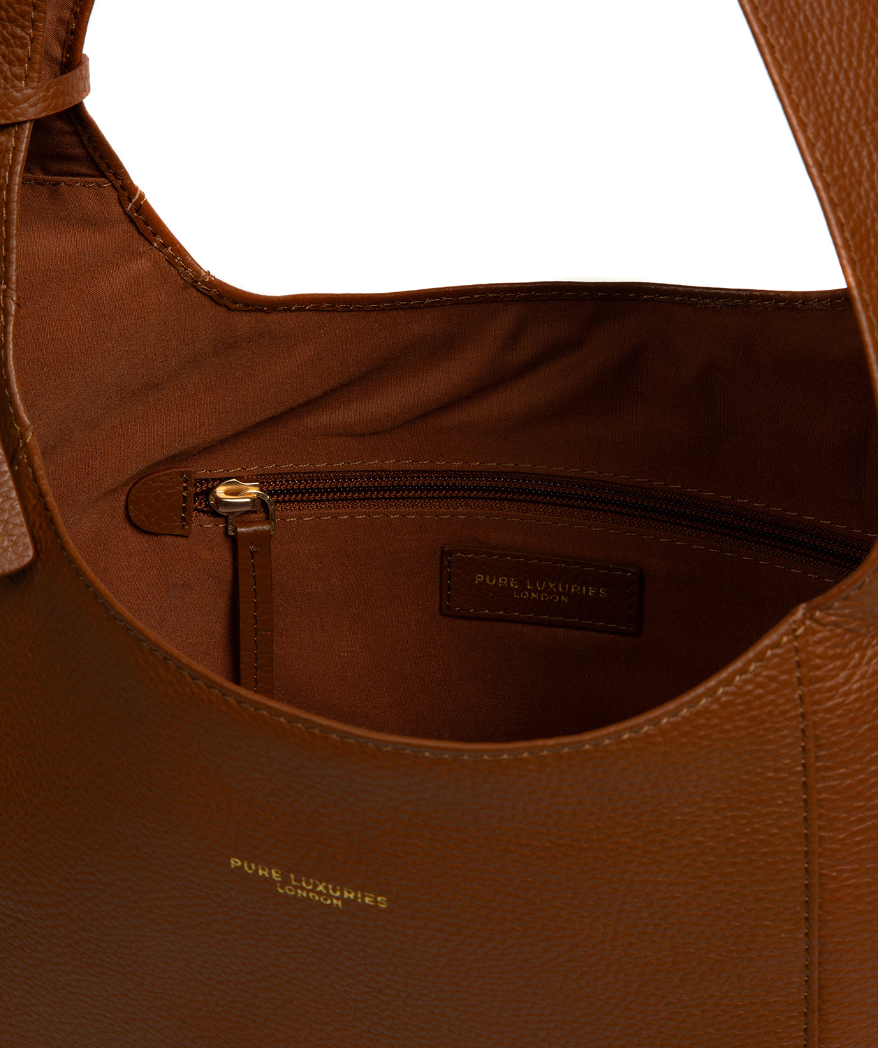 'Nina' Rich Tan Leather Shoulder Bag
