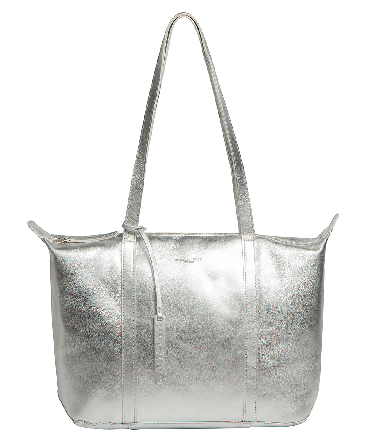 'Alcester' Metallic Silver Leather Tote Bag