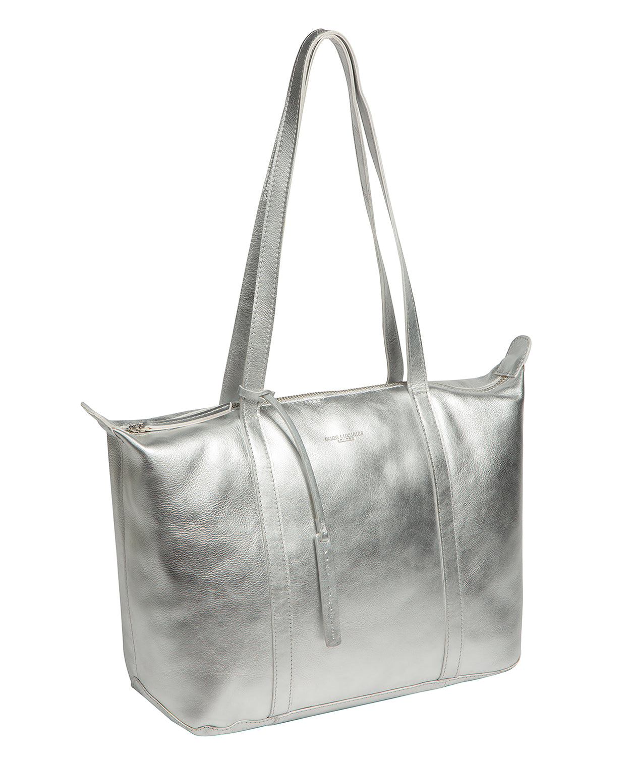 'Alcester' Metallic Silver Leather Tote Bag