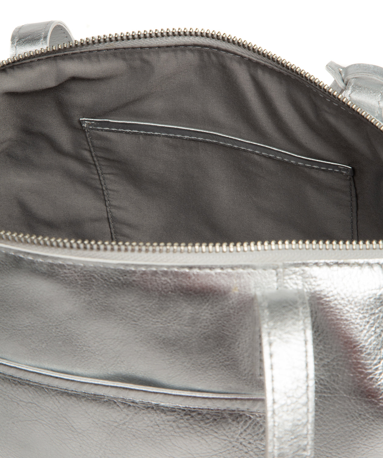 'Alcester' Metallic Silver Leather Tote Bag