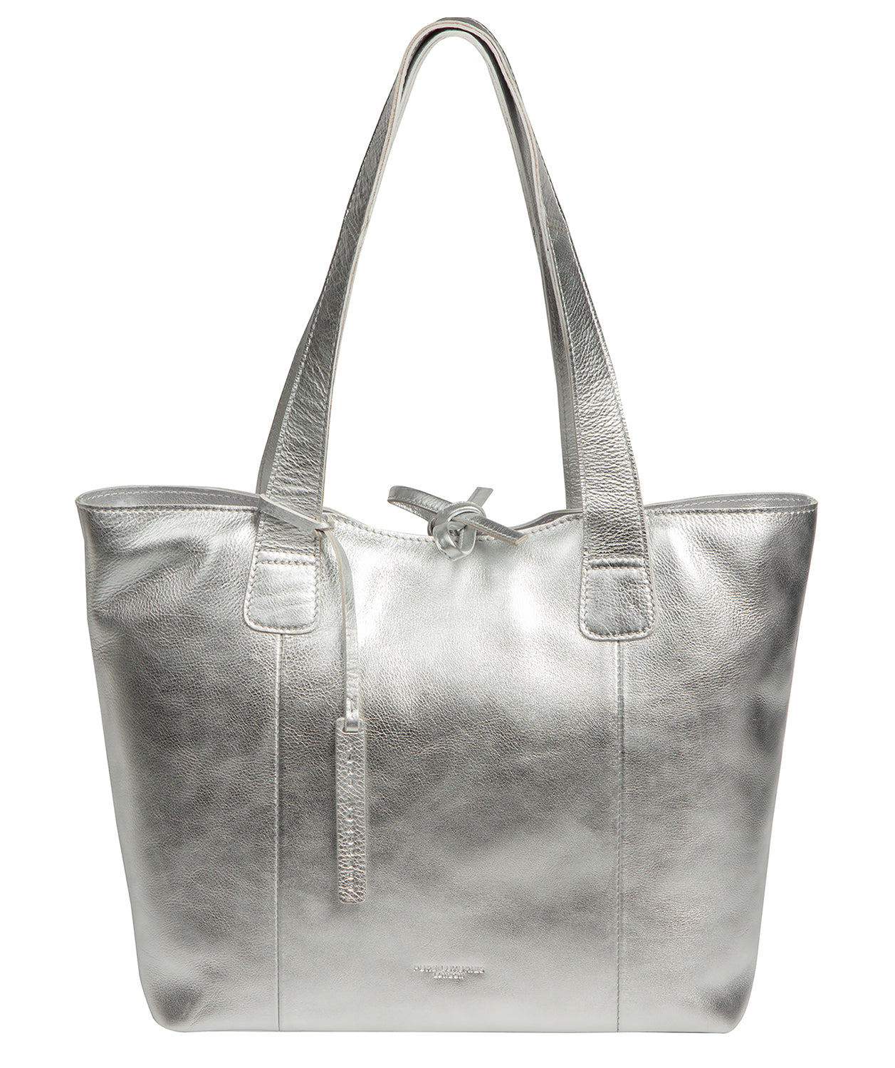 'Windsor' Metallic Silver Leather Tote Bag