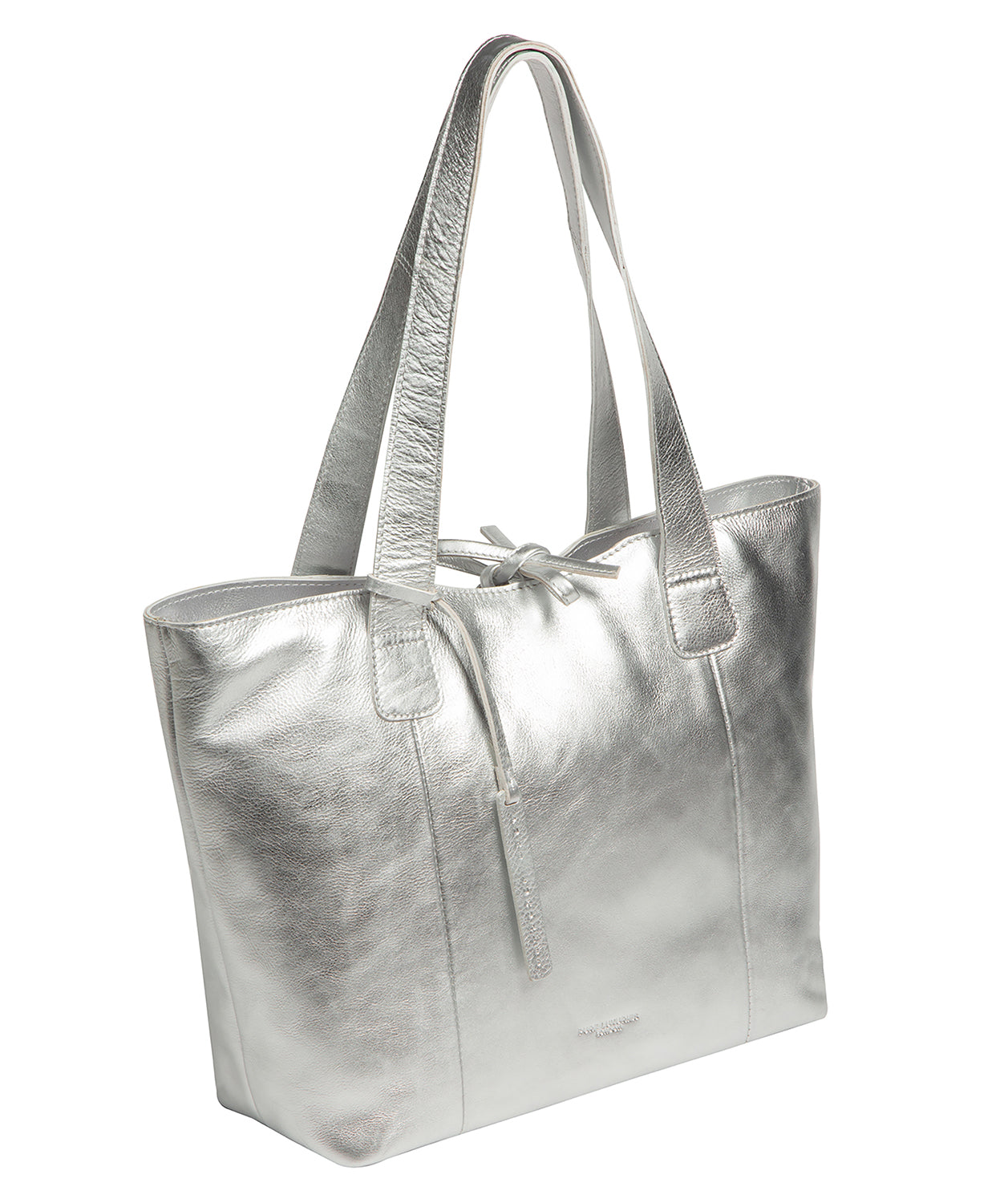 'Windsor' Metallic Silver Leather Tote Bag
