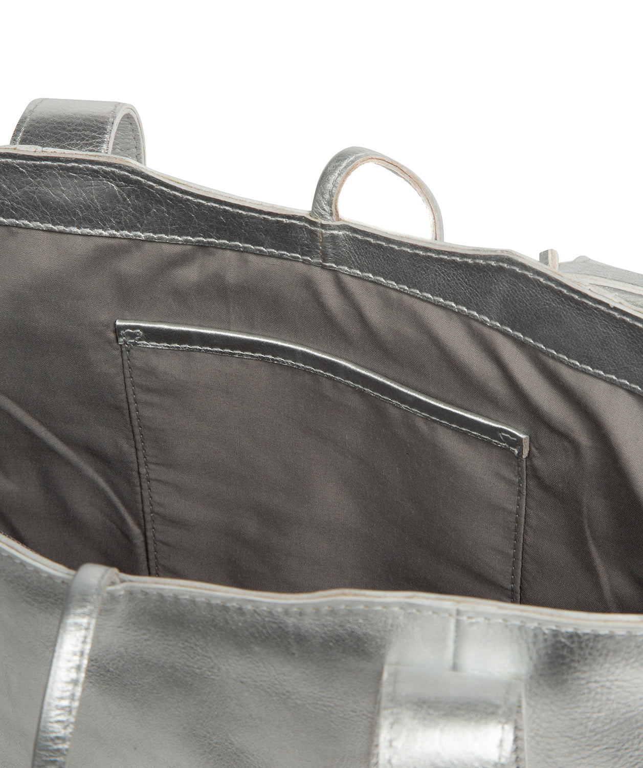 'Windsor' Metallic Silver Leather Tote Bag