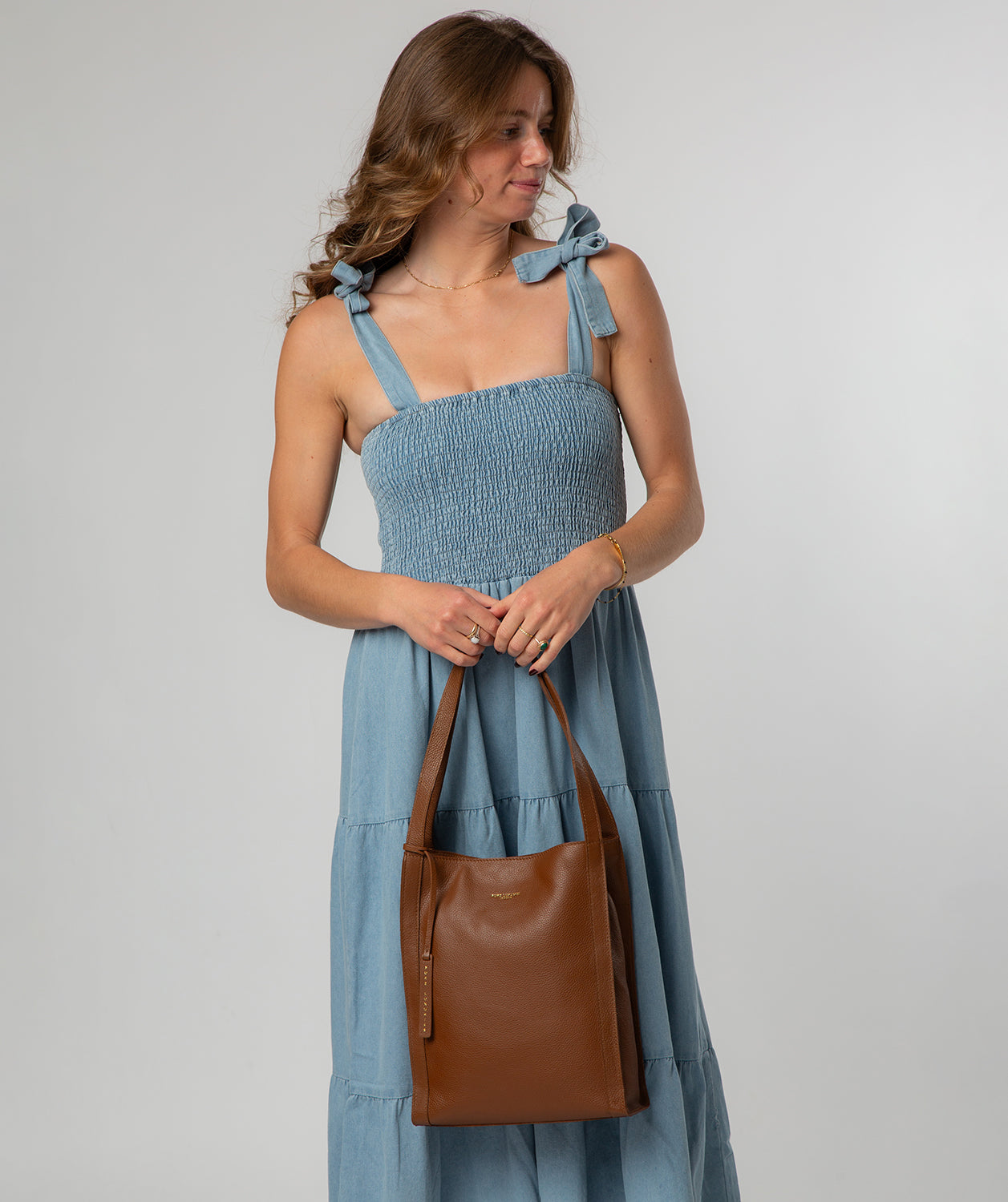 'Brighton' Tan Leather Shopper Bag