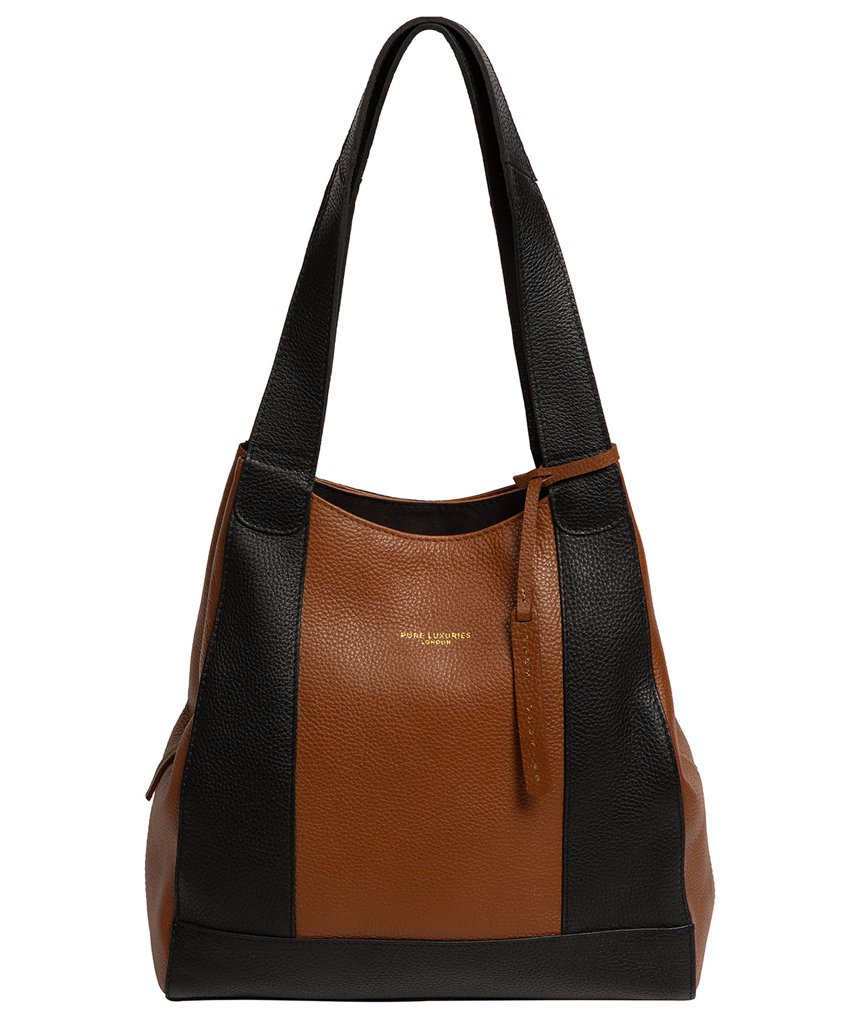 'Colette' Black & Tan Leather Handbag