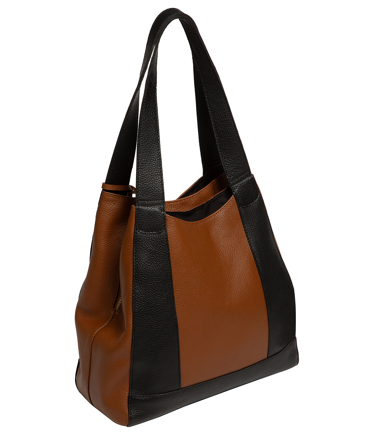 'Colette' Black & Tan Leather Handbag