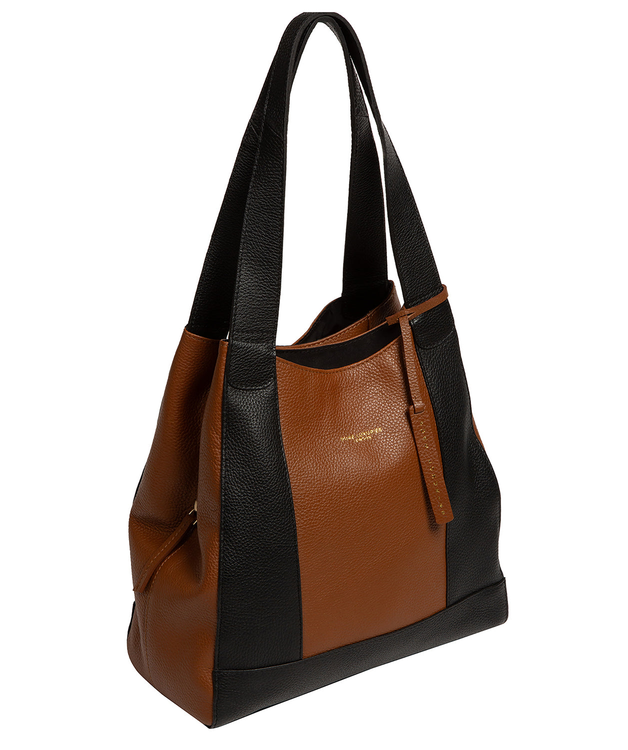 'Colette' Black & Tan Leather Handbag