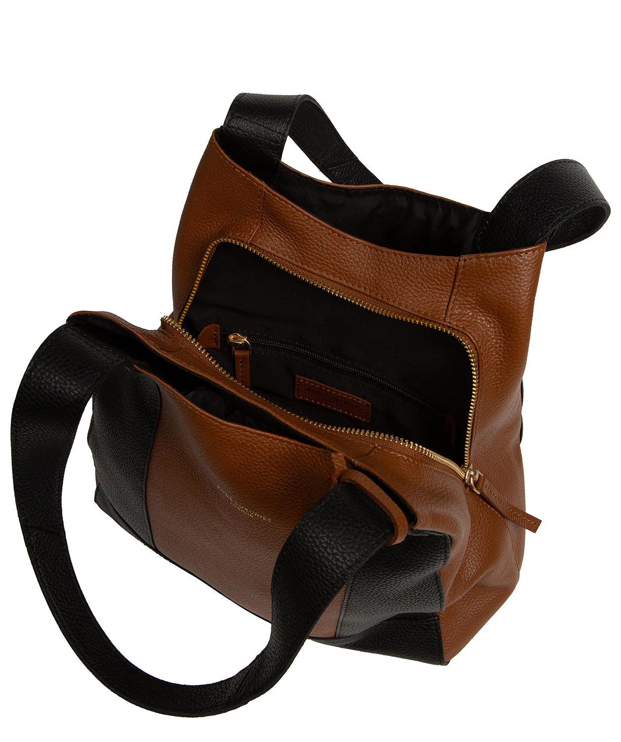 'Colette' Black & Tan Leather Handbag