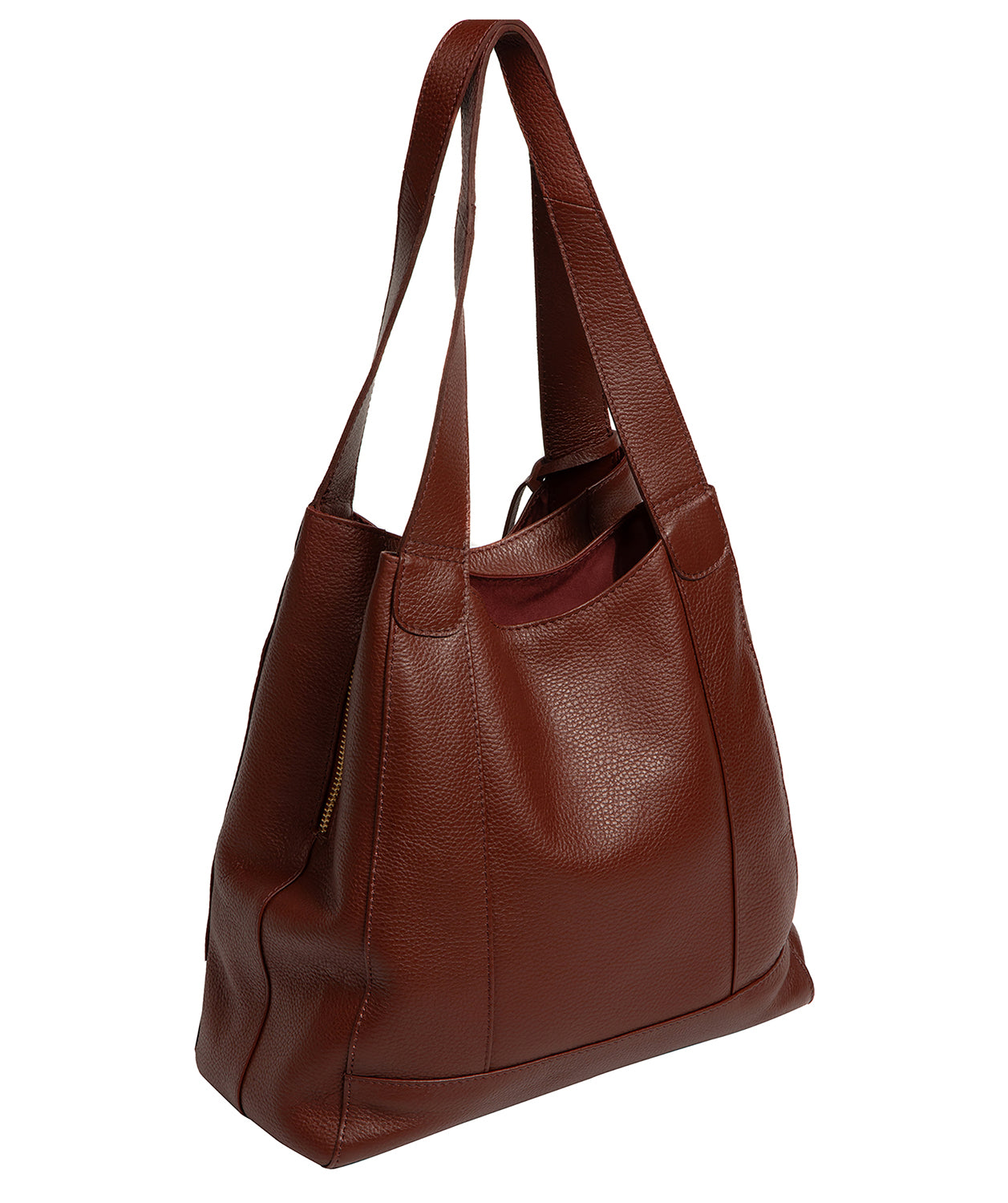 'Colette' Chestnut Leather Shoulder Handbag
