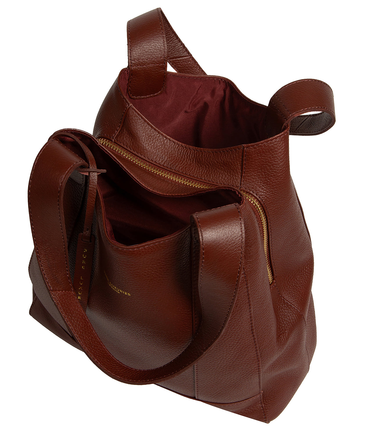 'Colette' Chestnut Leather Shoulder Handbag
