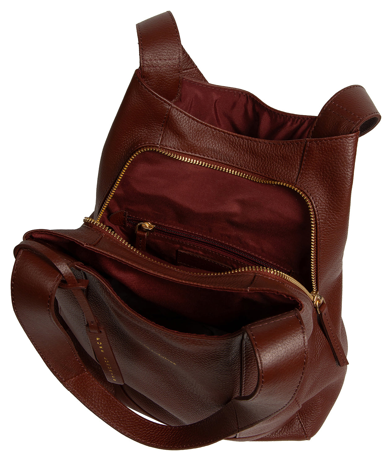 'Colette' Chestnut Leather Shoulder Handbag